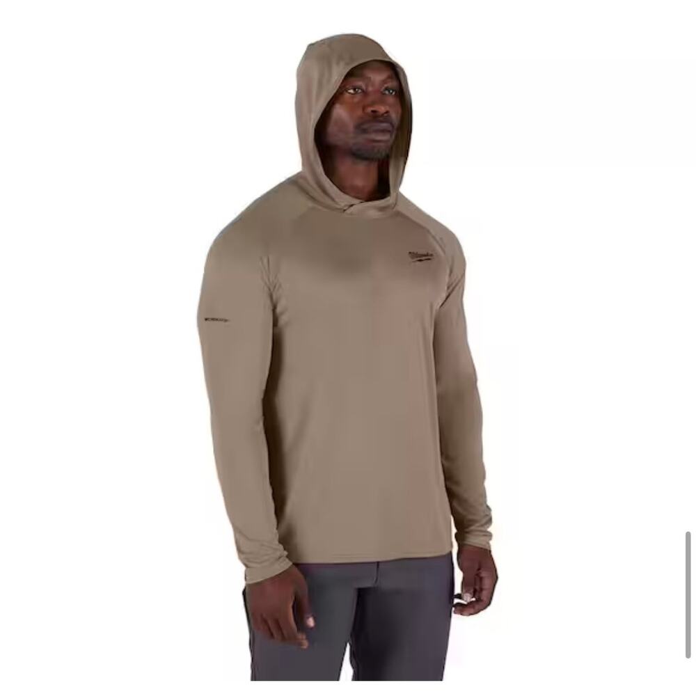 Milwaukee Men’s WORKSKIN Hooded Sun Shirt XL Sandstone New Long Sleeve Workwear